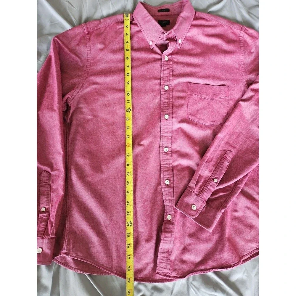 J.Crew Slim Oxford Shirt in Heathered Red Maroon | XL | 100% Cotton